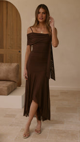 Lucy Maxi Dress - Brown