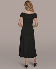 Donna Karan New York Women's Criss-Cross Off-Shoulder Dress
