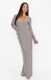 Lopez Maxi Dress ~ Silver Stretch