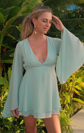 Robin Mini Dress ~ Sage Chiffon