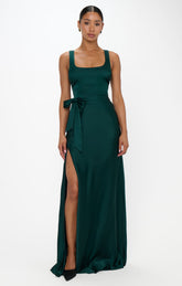 Lana Maxi Dress ~ Deep Emerald Luxe Satin