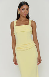 Danielle Maxi Dress ~ Pale Yellow Stretch