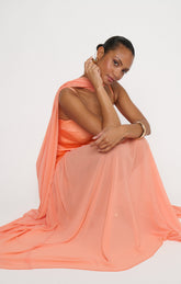 Dalia Maxi Dress ~ Cantaloupe Luxe Satin
