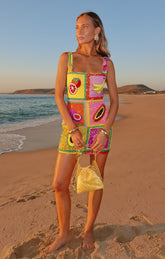 Lets Go Mini Dress ~ Fresh Fruit Embellishment