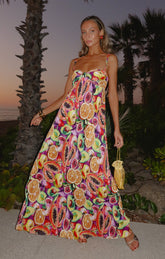 Kaya Maxi Dress ~ Fruit Slices