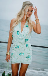 Lane Mini Dress ~ Seaglass Sequins
