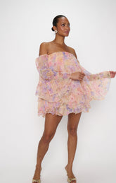Fiona Mini Dress ~ Pale Yellow Blooms