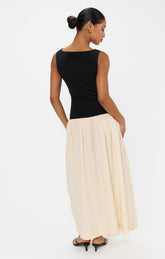 Luisa Maxi Dress ~ Black and Cream