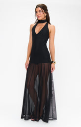 Katia Maxi Dress ~ Black Mesh