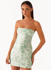 Moorey Beaded Mini Dress - Sage