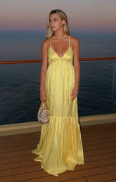 Corrine Maxi Dress ~ Yellow Light Taffeta