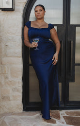 Veronica Maxi Dress ~ Midnight Navy Luxe Satin