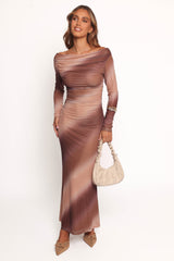 Hesper Maxi Dress - Brown Multi