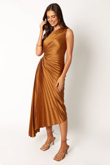 Kleo One Shoulder Maxi Dress - Golden Ochre