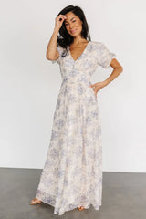 Ardley Maxi Dress | Cream + Blue