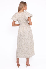 Kathleen Maxi Dress - Light Beige/Green Floral